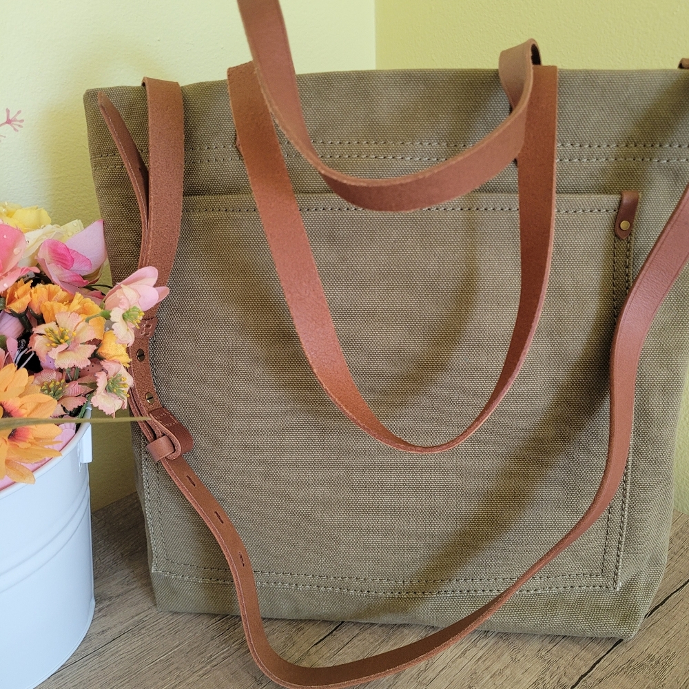 Madewell Canvas Green Tote Bag